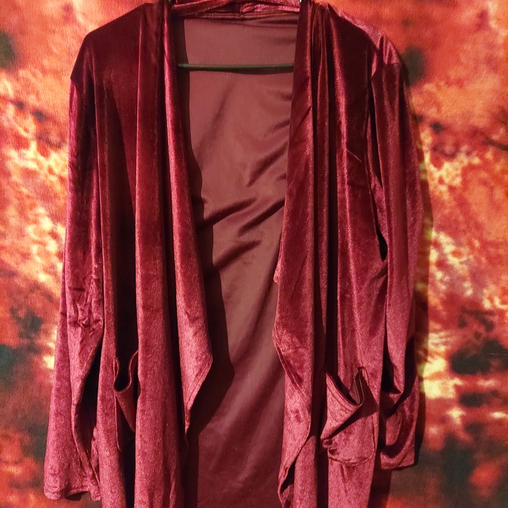 Elegant Velvet Burgundy Jacket